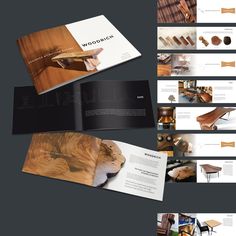 the brochure is designed to look like wood