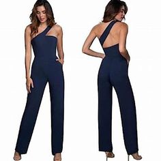 Nwt Navy Blue Asymmetrical Off Shoulder Jumpsuit. The Filpilla Jumpsuit In Navy Pairs A Fitted Bodice With A Wide-Leg Pant. A Single Shoulder Strap Forms An Asymmetrical One-Shoulder Neckline That Flows Into A Low Back. Featuring Our Signature Crepe Fabric And Is Fully Lined With A Side Zipper. Approximate Measurements Laying Flat: Pit To Pit 19” Waist 16” Shoulder To Hem 60” B *Packaging Ands Shipping Of This Item Will Be Video Recorded For Seller And Buyer Protection Elegant Asymmetrical Jumpsuits And Rompers For Work, Asymmetrical Fitted Jumpsuits And Rompers For Night Out, Asymmetrical Fitted Jumpsuit For Night Out, Elegant One-shoulder Blue Jumpsuits And Rompers, Elegant Fitted Asymmetrical Jumpsuits And Rompers, Elegant Blue One-shoulder Jumpsuit, Asymmetrical Jumpsuits And Rompers For Formal Spring Events, Asymmetrical Jumpsuits And Rompers For Spring Formal, Chic Asymmetrical Fitted Pantsuit