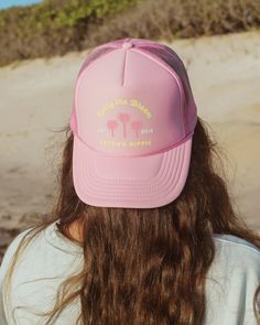 Our new Living the Dream Trucker Hat is available in three vibrant colors—light pink, seafoam, and brown—perfect for adding a pop of color to your adventures. Designed with a breathable mesh back and an adjustable strap, this hat guarantees a comfortable fit for all head sizes. Product Details Unisex One Size Fits All Adjustable Strap Made with Love Summer Sports Hat With Mesh Back, Beach Trucker Hat Breathable Cap, Pink Sun Hat With Curved Brim For Outdoor Activities, Beach Mesh Snapback Hat, Summer Lightweight Visor Trucker Hat, Adjustable Pink Hat For Outdoor Activities, Lightweight Summer Trucker Hat With Visor, Adjustable Mesh Baseball Cap For Beach, Adjustable Trucker Hat For Spring Outdoor Activities