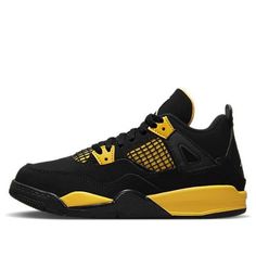 BQ7669-017 Black And Yellow Jordans, Jordan 4 Outfits, Slip Pattern, Jordan Retro 4, Preppy Shoes, Jordan 4s, Jordan Shoes Retro, Shoes Retro, Retro 4