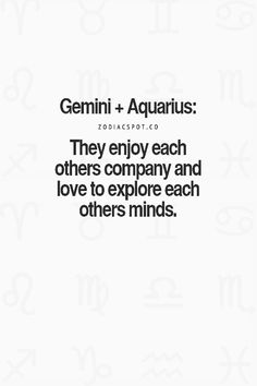 the words gemini and aquarius are written in black on a white background