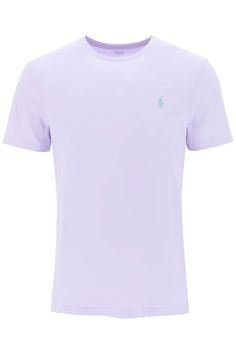 Polo Ralph Lauren lightweight cotton jersey T-shirt with contrasting logo embroidery on the chest. Custom Slim Fit and micro ribbed crew-neck. The model is 187 cm tall and wears a size L. Size Info STANDARD Color Detail Purple Made In Turkey Material 100% CO Season One fall Season Two winter Product clothing Brand Polo Ralph Lauren Size And Fit Casual Fitted T-shirt With Embroidered Logo, Classic Fitted T-shirt With Logo Print, Casual Fitted Tops With Logo Detail, Latest Fashion Design, Pant Shirt, Cool Socks, Logo Embroidery, T-shirt Polos, Men's Collection