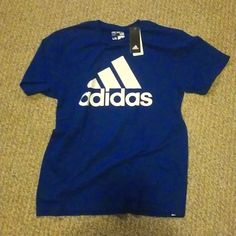 Adidas Goto T-Shirt Mens L Blue Adidas T-shirt With Logo, Blue Sporty Adidas Logo T-shirt, Sporty Blue Adidas Logo T-shirt, Sporty Adidas Blue T-shirt, Blue T-shirt With Three Stripes Branding For Streetwear, Sports Shirt With Blue Logo Print, Blue Adidas Logo Cotton Top, Blue Adidas Logo Tops For Streetwear, Blue Cotton Adidas Logo Tops