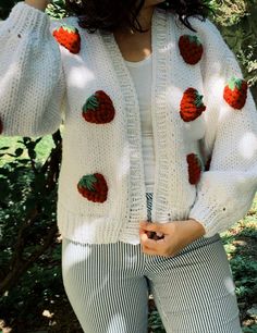 Red strawberry cardigan for women customize. Oversized sweater women. Desingner chunky cardigan for women.It is handcrafted by myself in Turkey. Handmade with love. Soft %100 mix premium wools. İt's soft and warm Color: White Size: Small: Length: 52-53 cm x Width: 42-43 cm x Sleeves(from drop shoulder seam): 40 cm-41 cm Medium: Lengt-h: 54-55 cm x Width: 44-45 cm x Sleeves(from drop shoulder seam): 42-43 cm Large: Length: 56-57 cm x Width: 45-46 cm x Sleeves(from drop shoulder seam): 44-45 cm No Trendy Handmade Knit Cardigan, Red Casual Knitted Cardigan, Casual Red Crochet Cardigan, Casual Red Knitted Cardigan, Handmade Oversized Casual Cardigan, Handmade Sweater Coat, Handmade Oversized Trendy Cardigan, Handmade Knit Sweater Coat In Casual Style, Oversized Red Chunky Knit Cardigan