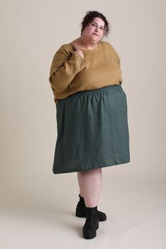 The easiest linen skirt! Full of gather and sway, a wide elastic waist, and deep pockets. 100% linen. Casual Linen Tiered Skirt Bottoms, Casual Linen Tiered Skirt, Casual Linen Gathered Skirt Bottoms, Casual Linen Gathered Skirt, Linen Flowy Skirt With Lining, Linen Flared Gathered Skirt, Linen Gathered Tiered Skirt, Linen Skirted Bottoms With Pockets, Skirted Linen Bottoms With Pockets