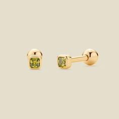 August Birthstone Stud Earrings Gold Vermeil Earring Made By Mary, Pearl Shop, Traditional Earrings, August Birthstone, Asscher Cut, Green Peridot, August Birth Stone, Bridal Pearls, Accessories Storage