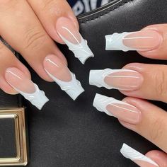 Nails Acrylic 2024, Gel Nails Long, Wedding Acrylic Nails, Tapered Square Nails, White Acrylic Nails, Glow Nails