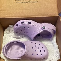 Brand New, Not Worn Once Lilac Crocs Outfit, Purple Crocs Aesthetic, Light Purple Crocs, Crocs Lavender, Cute Crocs Shoes, Crocs For Women, Crocs Aesthetic, Color Lila Pastel, Purple Crocs