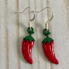 Red Hot Chili Peppers Earrings Nwot Charm Dimensions 3/4” X 1/4” Hand Made Casual Red Metal Jewelry, Novelty Red Pierced Earrings, Casual Red Nickel-free Earrings, Red Novelty Drop Earrings, Novelty Red Earrings For Gift, Handmade Red Casual Earrings, Handmade Casual Red Earrings, Sticker Earrings, Star Wars Earrings