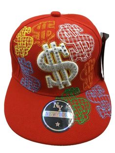 Red Money Sign Baseball Cap. Multicolor Casual Baseball Cap Gift, Casual Multicolor Baseball Cap Gift, Casual Multicolor Baseball Cap As Gift, Casual Snapback Hat With Flat Bill, Casual Baseball Cap With Flat Bill As Gift, Casual Snapback Hat With Flat Bill As Gift, Casual Flat Bill Snapback Hat, Casual Flat Bill Baseball Cap As Gift, Multicolor Snapback Baseball Cap As Gift