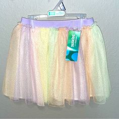 Girls Mesh Tutu Skirt Size 4 New With Tags Playful Mini Skirt For School, Multicolor Summer Skirt For School, Cute Multicolor Mini Skirt For Spring, Multicolor Skirt For School, Multicolor Skirt For School In Spring, Multicolor Spring Skirt For School, Multicolor Summer School Skirt, Cute Multicolor Lined Skirt, Cute Multicolor Mini Skirt