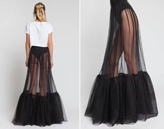 Sheer Tulle skirt/Sheer One Layer Black Maxi Skirt See Through Women Long Tulle Skirt with Unique Ruched Edge/Sheer Floor Length Maxi Skirt Sheer full length tulle party or beach skirt very stretchy waist. Over 60 color options Customizable to match your height XS----BUST:- 32, WAIST:-24, HIP:-34 S----BUST:- 34, WAIST:-26, HIP:-36 M----BUST:- 36, WAIST:-28, HIP:-38 L----BUST:- 38, WAIST:-30, HIP:-40 XL----BUST:- 40, WAIST:-32, HIP:-42 XXL----BUST:- 42, WAIST:-34, HIP:-44 Customized Your Size Wit Fitted High Waist Tulle Skirt, High Waist Fitted Tulle Skirt, High Waist Tulle Skirt For Party, Black Sheer Mini Skirt, High Waist Tulle Skirt For Summer, High Waist Summer Tulle Skirt, Spring Sheer Black Maxi Skirt, Black Tiered Tulle Skirt, Long Skirt Petticoat For Summer Parties