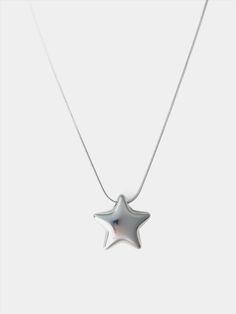 ONLY 1 LEFT! Introducing our luxurious Star Power in Silver Necklace, featuring a mesmerizing bubble star pendant and a 16" stainless steel chain with a 3" extender for a perfect fit. This piece is not only waterproof, but also exudes sophistication and exclusivity. Silver Necklaces Star, Trendy Silver Star Necklace, Necklaces Star, Star Jewelry, Gold Choker, Star Pendant, Silver Stars, Gold Studs, Steel Chain