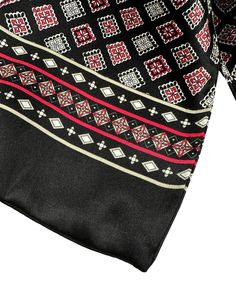 Material : 100% silk Dimension: 63" x 10" (160 cm x 26 cm) Color: black and red Pattern: squares This silk scarf for men is made of high quality heavy charmeuse silk. Very neat and elegant. It can be a great complement to your casual or formal outfit in any season. Luxury Black Silk Scarves, Luxury Black Silk Scarf For Formal Occasions, Red Rectangular Silk Scarf, Traditional Black Silk Scarves, Classic Red Silk Scarf, Traditional Black Silk Scarf, Luxury Black Scarf For Formal Occasions, Elegant Black Square Silk Scarf, Luxury Black Formal Scarves