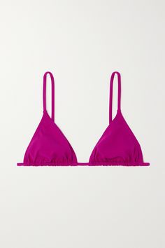 Introduce a pop of color into your swimwear collection with Eres' magenta 'Mouna' top. Made from the label's smoothing  peau douce  fabric, it has soft triangle cups and slim, adjustable ties that are ideal for minimal tan lines. Pink Triangle, Brown Teal, Tan Lines, Swimwear Collection, Women Collection, Luxury Design, Porter, Color Pop, Pink