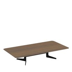 a wooden table with black legs on an isolated white background for display or montage