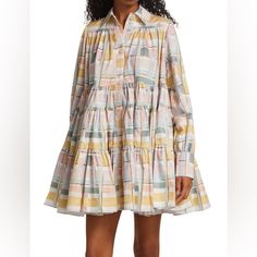 Nwt Aje Summer Check Long Sleeve Dress. Such A Cute Style And Color Combo! Never Worn. Us Size 6 (Medium)/ Or Aus Size 10. Multicolor Smock Dress For Fall, Casual Yellow Shirt Dress For Fall, Yellow Long Sleeve Shirt Dress For Fall, Multicolor Cotton Mini Dress For Daywear, Yellow Smock Dress For Spring, Multicolor Mini Dress For Fall Daywear, Yellow Smock Dress For Brunch, Yellow Smock Cotton Dress, Spring A-line Smock Dress