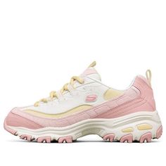 (WMNS) Skechers D'Lites 1.0 Sneakers Pink/Yellow 149906-PKYL (SNKR/Women's/Corduroy/Dad Shoes/Gift Recommend) Pink Low-top Chunky Sneakers For Light Sports, Pink Synthetic Chunky Sneakers For Sports, Pink Chunky Sneakers For Sports, Pink Casual Chunky Sneakers For Light Sports, Yellow Sporty Synthetic Running Shoes, Sporty Yellow Synthetic Running Shoes, Yellow Synthetic Sporty Running Shoes, Yellow Sneakers For Light Sports, Yellow High-top Synthetic Running Shoes