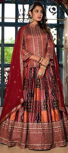 Multicolor color Ready to Wear Lehenga in Satin Silk fabric with Digital Print, Embroidered work Wedding Multicolor, Ready To Wear Lehenga, Engagement Reception, Reception Wedding, Satin Silk, Silk Satin, Silk Fabric, Lehenga, Ready To Wear