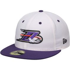 the new era hat in white and purple