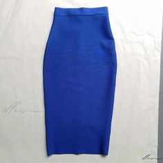 Elluis - Sophisticated and Chic High-Waisted Elastic Bodycon Skirt featuring a Long Bandage Detail Bodycon Skirt, Body Con Skirt, Types Of Skirts, High Waisted, Elastic, Skirt, Blue, Clothes