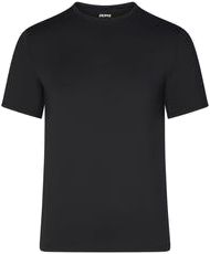 Basic Breathable Crew Neck T-shirt, Athleisure Go-dry Crew Neck T-shirt, Fitted Jersey T-shirt For Sports, Casual Breathable Elastane Top, Breathable Casual Elastane Top, Breathable Casual Tops, Solid Crew Neck Functional Top, Breathable Stretch Crew Neck T-shirt, Crew Neck Jersey T-shirt For Sports