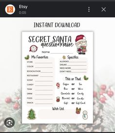 the instant christmas list is displayed on an iphone screen, and it's ready to be