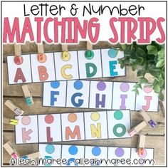 letter and number matching strips for preschool