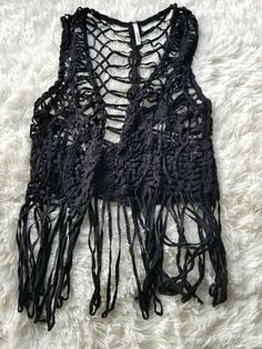 Women’s PETROL Sleeveless Black Lace Cardigan, Size S/M. Condition is Pre-owned. Shipped with USPS First Class Package. Black Knit Tank Top For The Beach, Black Knit Tank Top For Beach, Black Cotton Beach Vest, Black Bohemian Cotton Tank Top, Bohemian Black Cotton Tank Top, Black Bohemian Tank Top For Festivals, Black Cotton Festival Vest, Black Bohemian Tank Top, Black Sleeveless Knit Crochet Top