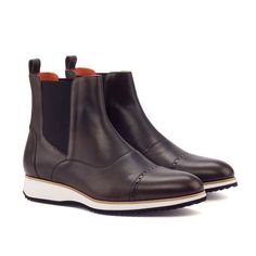 Ambrogio 3241 Men's Shoes Dark Brown Full-Grain Calf-Skin Leather Chelsea Boots (AMB1018)-AmbrogioShoes Designed Shoes, Jodhpur Boots, Custom Made Shoes, Hot Style, Mens Leather Boots, Slip On Boots, Shoe Tree, Modern Gentleman, Leather Chelsea Boots