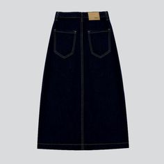 Introducing the ultimate statement piece of the season a rectangle pocket long denim skirt from the 2023 Autumn Collection. inspired by the Y2K style!Why You'll Fall In LoveThis unique skirt is crafted for those fashion-forward ladies who seek both vintage charm and modern edge. The elevated-waisted A-line silhouette is complemented by a rich dark wash denim fabric and a zipper & button closure. With its intricate rectangle pockets and sanded finish. this skirt is sure to become a traditional co Dark Wash Midi Skirt With Pockets, Fall Denim Midi Skirt With Pockets, Fall Midi Denim Skirt With Pockets, Denim Midi Skirt With Pockets, Midi Denim Skirt With Pockets, Denim Blue Relaxed Fit Skirt With Pockets, Dark Wash Denim Midi Skirt, Denim Blue Skirt With Pockets, Relaxed Fit, Denim Blue Skirt With Pockets And Relaxed Fit