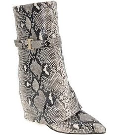 BCBGeneration Rinzy Snake Print Fold Over Mid Boots | Dillard's Print Boots, Snake Skin Print, Mid Boots, Boot Print, Dillard's, Fold Over, Snake Print, Trend Setter, Snake Skin