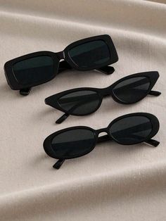 Negro  Collar  ABS   Embellished Pretty Sunglasses, Classy Glasses, Glasses Trends, Funky Glasses, Kacamata Fashion, Geometric Fashion, Estilo Grunge, Trendy Glasses, نظارات شمسية