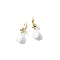 Mimi So Wonderland Teardrop White Opal Earrings – Medium_18k Yellow Gold Bunny Ring, White Opal Earrings, Diamond Knot, Knot Studs, Star Studs, Opal Earrings, White Opal, Round Brilliant Cut Diamond, Teardrop Earrings