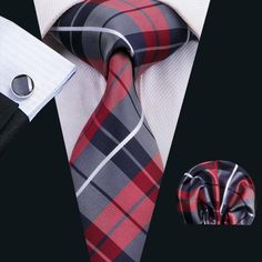 Campus Style, Mens Tie, Plaid Tie, Men Formal, Cufflink Set, Men's Tie, Mens Plaid, Tie Set, Silk Necktie