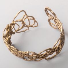 Hand woven wire bracelet cast in sterling silver finished in 14K gold. This one of a kind, rigid and lightweight cuff is a sculpture for your arm. Gold Cuff Bracelet, Gold Bracelet Cuff, Gold Cuffs, Wire Bracelet, Cuff Bracelet, Hand Woven, Gold Bracelet, Hand Weaving, Cuff