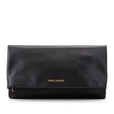 Announcing Its Name With Modern Logo Type, The Saint Laurent Letters Fold-Over Clutch Spells A New Era At The Historic House. Smooth Calfskin. Golden Hardware. Metal Logo Lettering. Fold-Over Flap With Zip Top. Inside, One Zip Pocket; Faille Lining. 7"H X 12 1/2"W X 1"D. Weighs 12oz. Made In Italy. Never Used Rectangular Black Clutch For Everyday Luxury, Everyday Luxury Black Rectangular Clutch, Chic Black Clutch For Everyday Luxury, Chic Everyday Luxury Black Clutch, Black Leather Clutch For Everyday Luxury, Luxury Everyday Black Leather Clutch, Letter Folding, Foldover Clutch, Historic House