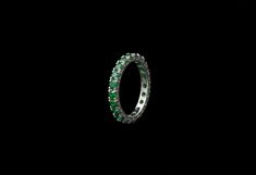 Elegant eternity wedding band ring featuring sparkling brilliant cut created emerald set all around the band totaling 2.50carat. Ring is crafted from solid 14k white gold with high polished finish. Our created diamonds are synthetic simulants that feature brighter D color , FL / VVS1 clarity and ideal cut making them visually indistinguishable from natural diamonds that cost thousands of dollars. We only use high quality solid gold/silver in our jewelry, WE DO NOT sell fake gold/silver jewelry. Classic Green Eternity Promise Ring, Elegant Emerald Eternity Band With Prong Setting, Classic Green Gemstone Eternity Band, Green Emerald Round Cut Eternity Band, Classic Green Eternity Band For Formal Occasions, Anniversary Emerald Eternity Band With Prong Setting, Classic Green Eternity Band For Anniversary, Green Round Cut Eternity Band For Formal Occasions, Elegant Round Cut Emerald Eternity Band