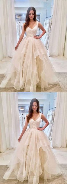 Prom Dress Tulle, Tulle Long Prom Dress, Cute Dresses For Party, White Evening Dress, V Neck Prom Dresses, Tulle Evening Dress, Prom Dresses 2019, Graduation Dresses, Dress Tulle