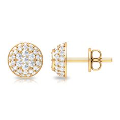 Product Details This Stud Earring is embellished with Round Shape Diamond in a Prong Setting. The Bridal Stud Earring with Screw Back safety is a superb Wedding E for a woman Product Information SKU SHP-EARRINGS072018578 Length 6.4 mm Width 6.4 mm Height 2.4 mm Weight 1.12 gm (Approximate) DIAMOND INFORMATION No.of Stones 76 Pieces Total Weight 0.55 Carat (Approximate) Dimension(approx) Round-1.20X1.20 mm-14 PcsRound-1X1 mm-62 Pcs Color HI Cut Brilliant Shape Round Setting Type Prong-Setting Qua Gold Cluster Earrings With Diamond Accents, 14k Gold Halo Diamond Earrings For Wedding, 14k Gold Diamond Halo Earrings For Wedding, Dazzling Gold Cluster Earrings With Diamond Accents, Wedding Earrings With Pave Setting, Yellow Gold Halo Cluster Earrings For Wedding, Wedding Fine Jewelry Earrings With Pave Setting, Dazzling Pave Setting Wedding Earrings, Pave Setting Fine Jewelry Earrings For Wedding