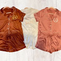 Bridal Party Pajama Sets, Getting Ready Pajamas, Satin Bridal Party, Bridal Party Pjs, Wedding Pajamas, Maple Forest, Bridesmaid Pajamas, Bridesmaid Pjs, Bridesmaid Satin