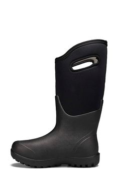 This updated version of a favorite Bogs rain boot is seamless, lightweight and ready for rainy days with waterproof insulation and a slip-resistant outsole. Odor-fighting DuraFresh bio-technology and a heel lock that prevents slip go the extra mile to ensure everyday comfort. Waterproof: protects against rain, puddles and slush to keep feet dry in wet conditions 17 3/4" shaft height; 17" calf circumference. Wide calf Pull-on style with cutout handles 5mm Neo-Tech waterproof insulation Rebound-cu Womens Bogs, Rain Boots Women, Winter Fashion Boots, Neo Classic, Waterproof Winter Boots, Extra Mile, Rain Boot, Famous Footwear, Wide Calf