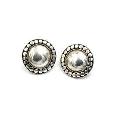 "Nice and lightweight classic sterling stud earring. Nice bright sterling with dark recesses that make these really pop. Unmarked/unsigned and tested to guarantee sterling silver. In good vintage condition. Measures: .72\" Diameter Weight: 5.29 grams *Free Domestic Shipping on Orders Over $35* All items ship USPS First Class. If you would like to add insurance please reach out to me before purchase. All of our items are in good, vintage condition because of their past lives expect some minor sur Earrings Classic, Past Lives, Simple Stud Earrings, Earrings Simple, Simple Earrings, Past Life, Stud Earring, Sterling Earrings, Jewelry Earrings Studs