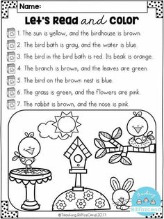 a worksheet with the words let's read and color