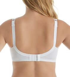 This full figure wireless bra features cups that are lined with cotton for a comfortable, soft feel against the skin. Comfort cushioned shoulder straps. An elegant wireless bra for the ultimate in support and natural shaping. Multi-part, unpadded soft cups are Horizontal seaming in cups gives a slightly conical shape. Satin bow accent at center front. Lace trim with scalloped edges frames the neckline for a pretty effect. Wide, center-pull, cushioned shoulder straps are lined with comfortable Ko Strapless Backless Bra, Mastectomy Bra, Panty Style, Backless Bra, Sheer Bra, Bra Accessories, Bra Brands, Unlined Bra, Soft Cup Bra