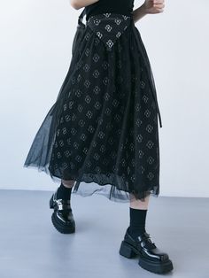 0 Arcana Archive, Mesh Skirt, Mid Length, Tulle Skirt, Mesh, Skirt, How To Wear, Black