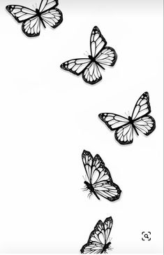 three butterflies flying in the air with one on its back and another on its side