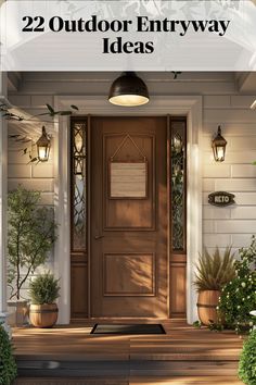 Hang a personalized welcome sign or plaque near your front door to greet guests with warmth House Entrance Ideas Entryway Exterior, Front Door Entryway Ideas Exterior, Front Entryway Ideas Exterior, House Entrance Ideas Entryway, Door Entryway Ideas, Front Door Entryway Ideas, Exterior Entryway Ideas, Entrance Ideas Entryway