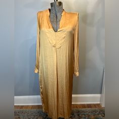 New W/Tags. Apricot Color, Lightweight. Perfect From The Beach To Dinner. Bohemian Gold Maxi Dress With Long Sleeves, Gold Long Sleeve Midi Dress For Summer, Zara Maxi Dress For Beach In Fall, Bishop Sleeve Dress, Floral Embroidered Shirt, Black Collared Dress, Embroidered Shirt Dress, Apricot Color, Flowy Floral Dress