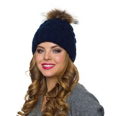 Fur pom pom fleece lined beanie Pom Pom Hat Knit beanie Women Winter Hat, Beanie Pom Pom, Chunky Beanie, Chunky Hat, Hat Knit, Winter Hats For Women, Knit Beanie Hat, Pom Pom Hat, Skull Cap Beanie